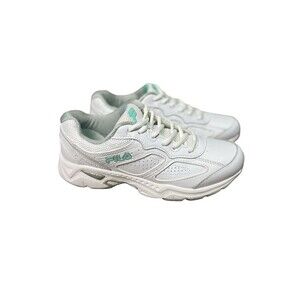 Fila Memory Glimpse Women’s White Sneakers Lace Up Walking Size 7.5 Leather